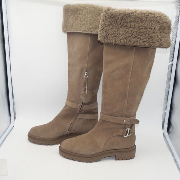 NEW Ralph Lauren Women's Cristine Tall Suede Truffle Brown Boots Size 7 - Picture 3 of 9